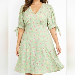 NWT As U Wish Floral Green Dress
